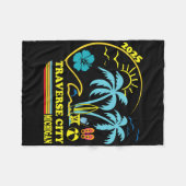 トラバースシティミシガンファミリーバケーション2025マッチ フリースブランケット (正面(横))