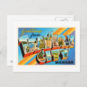 トラバースシティミシガンMIヴィンテージトラベル土産 ポストカード (正面/裏面)