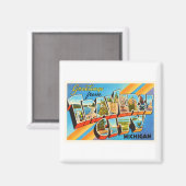 トラバースシティミシガンMIヴィンテージトラベル土産 マグネット (正面/裏面)