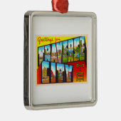 トラバースシティミシガンMI大文字はがき メタルオーナメント (右)