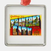 トラバースシティミシガンMI大文字はがき メタルオーナメント (正面)