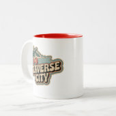 トラバースシティ70sレトロミシガンヴィンテージさくらんぼ ツートーンマグカップ (正面左)