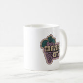 トラバースシティ70sレトロミシガンヴィンテージブドウ コーヒーマグカップ (正面右)