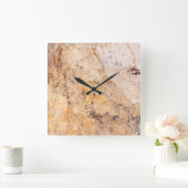 トラバーチンストーン模様アクリル壁時計 スクエア壁時計 (ホーム)
