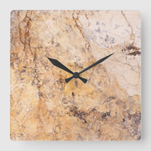 トラバーチンストーン模様アクリル壁時計 スクエア壁時計