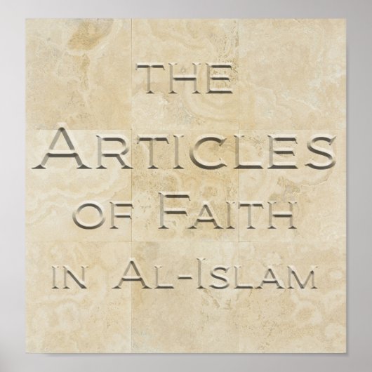 トラバーチン石に対する信仰条項 ポスター (正面)