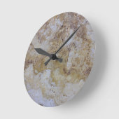 トラバーチン石の外観 ラウンド壁時計 (傾斜)