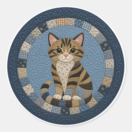 トラビーキャットキルト ラウンドシール (正面)