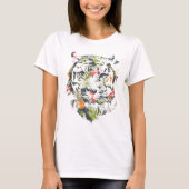 トラピカルパターンのキュートなTシャツ - タイガー Tシャツ (正面)