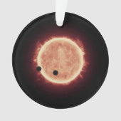 トラピスト–1で赤色矮星を通過する惑星 オーナメント (正面)