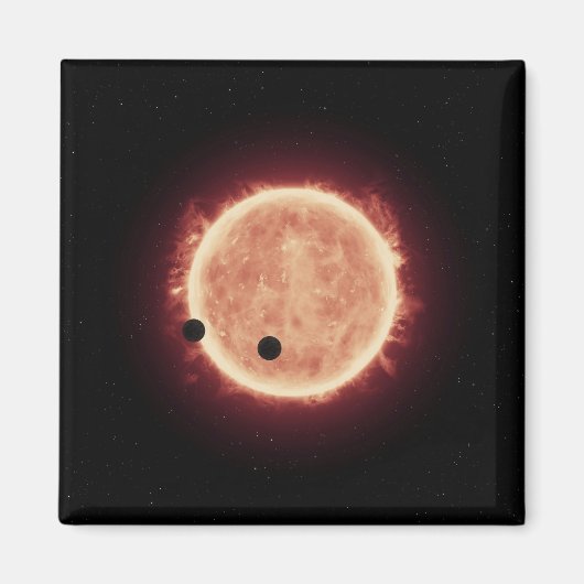 トラピスト–1で赤色矮星を通過する惑星 マグネット (正面)