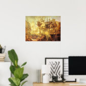 トラファルガーの戦いジョセフ・マロード・ターナー ポスター (ホームオフィス)