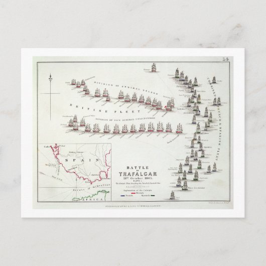 トラファルガーの戦い、1805年10月21日、Br ポストカード (正面)