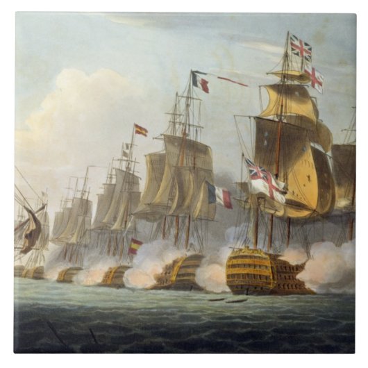トラファルガーの戦い、1805年10月21日、「The」より タイル (正面)