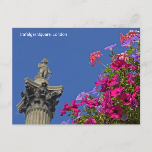 トラファルガースクエアネルソンのコラム、ロンドンUK ポストカード (正面)