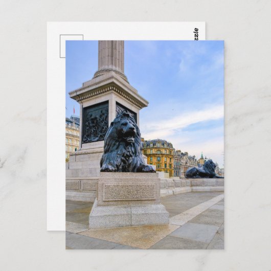 トラファルガースクエアライオン、ロンドン英国ポストカード ポストカード (正面/裏面)