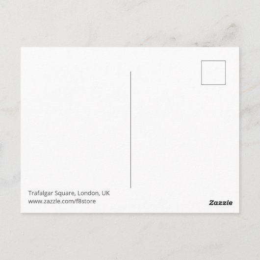 トラファルガースクエアライオン、ロンドン英国ポストカード ポストカード (裏面)
