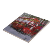 トラファルガースクエアレッドダブルデッカーバス,ロンドン,英国 タイル (側面)