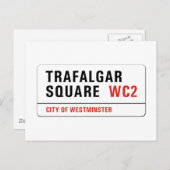 トラファルガースクエアロンドン通り標識 ポストカード (正面/裏面)