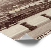 トラファルガースクエア,ロンドン(セピア写真) ポスター (角)