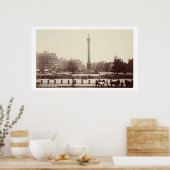 トラファルガースクエア，ロンドン（セピア写真） ポスター (キッチン)