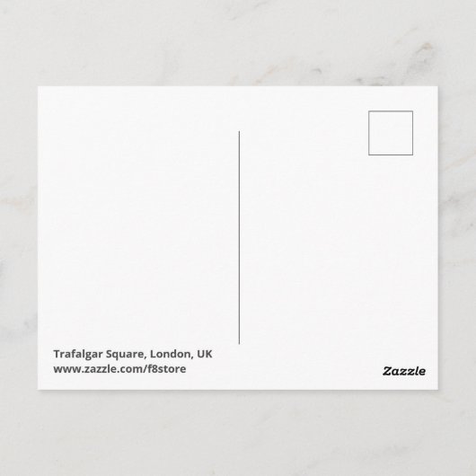 トラファルガースクエア、ロンドンUK ポストカード (裏面)