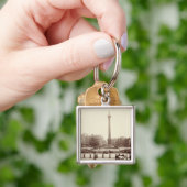 トラファルガー広場、ロンドン(セピア色の写真) キーホルダー (手)