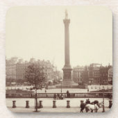トラファルガー広場、ロンドン(セピア色の写真) コースター (正面)