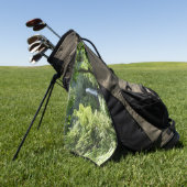 トラファルガー滝熱帯雨林写真 ゴルフタオル (グリーン)