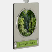 トラファルガー滝熱帯雨林写真 シルバープレートバナーオーナメント (右)