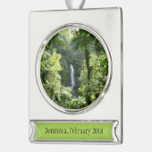 トラファルガー滝熱帯雨林写真 シルバープレートバナーオーナメント (左)
