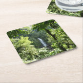 トラファルガー滝熱帯雨林写真 スクエアペーパーコースター (アングル)
