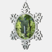 トラファルガー滝熱帯雨林写真 スノーフレークピューターオーナメント (右)