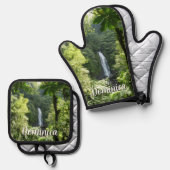 トラファルガー滝熱帯雨林写真 鍋つかみ&鍋敷きセット (正面/裏面)