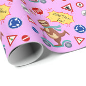 トラフィカラフルックシンボルや象徴ススロットパターンベビー誕生日 ラッピングペーパー (ロールコーナー)