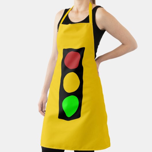 トラフィックのライト前方の注意の道路標識 エプロン (インサイチュ)