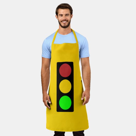 トラフィックのライト前方の注意の道路標識 エプロン (着用した状態)