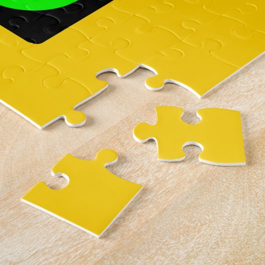 トラフィックのライト前方の注意の道路標識 ジグソーパズル (側面)