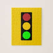 トラフィックのライト前方の注意の道路標識 ジグソーパズル (縦)