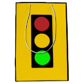 トラフィックのライト前方の注意の道路標識 ミディアムペーパーバッグ (正面)