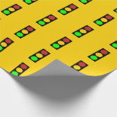 トラフィックのライト前方の注意の道路標識 ラッピングペーパー (角)