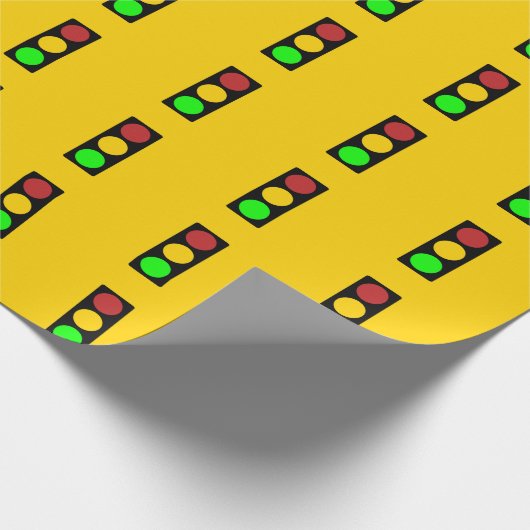 トラフィックのライト前方の注意の道路標識 ラッピングペーパー (角)