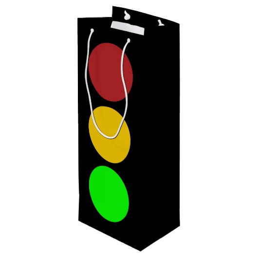 トラフィックのライト前方の注意の道路標識 ワインギフトバッグ (裏面アングル)