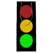 トラフィックのライト前方の注意の道路標識 ワインギフトバッグ (裏面)