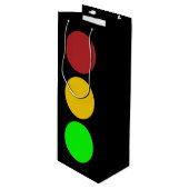 トラフィックのライト前方の注意の道路標識 ワインギフトバッグ (正面アングル)