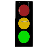 トラフィックのライト前方の注意の道路標識 ワインギフトバッグ (正面)