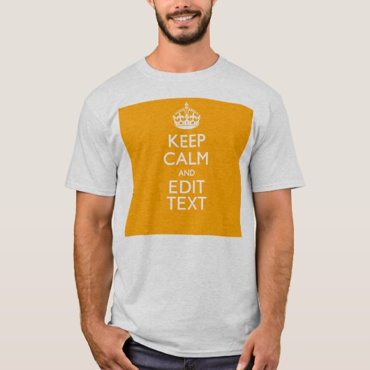 トラフィックの黄色の背景保の静かなテキスト Tシャツ (正面)