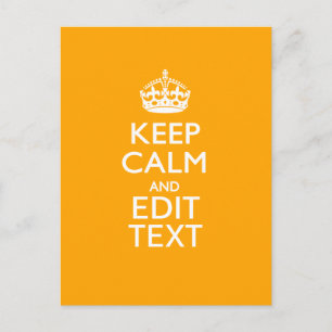 トラフィックイエローアクセント Keep Calm And Your Text ポストカード