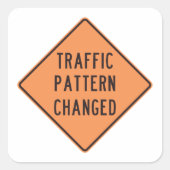トラフィックパターン変更標識 スクエアシール (正面)