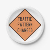 トラフィックパターン変更標識 ペーパープレート (正面)